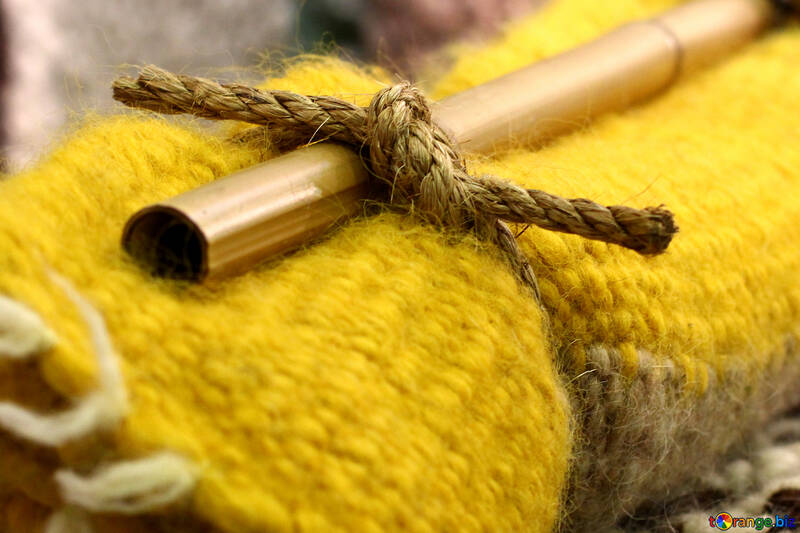 yellow balls with stick tied with rope Bamboo cloth №52886