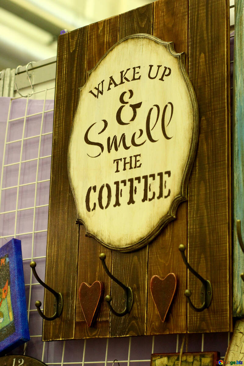 Kaffee Zeichen aufwachen und riechen №52863