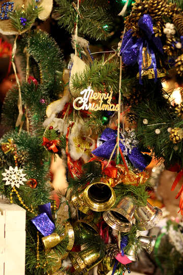 Merry christmas decor on tree №53532