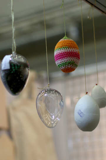 Easter eggs Wooden and  glass balls №53142