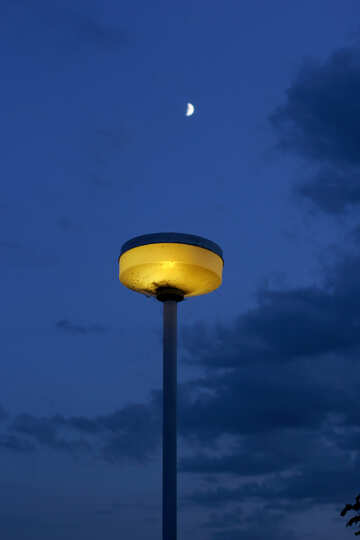 a lantern against the sky streetlight in front dark №53229