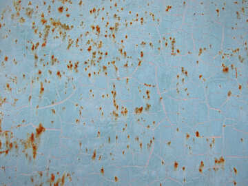 茶色のペンキは青い背景に青い斑点錆びた金属の質感 №53432