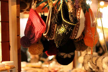 Winter tragen Weihnachten Hüte Handschuh hängen Hut №53484
