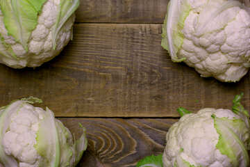 Cauliflower on wooden surface №53659