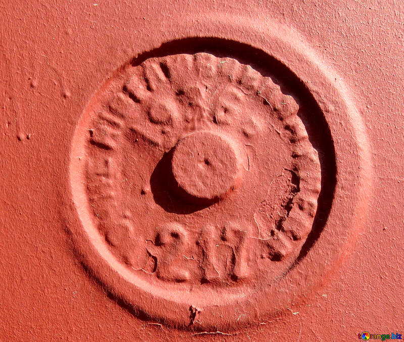 Decorazione 1936 Numeri idrante arancioni incisi con monete in rilievo №53377