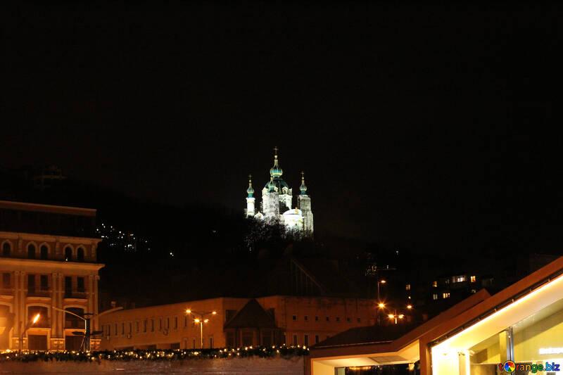 Kirche Nachtlicht Schloss weißes Gebäude Nacht Hintergrund №53620