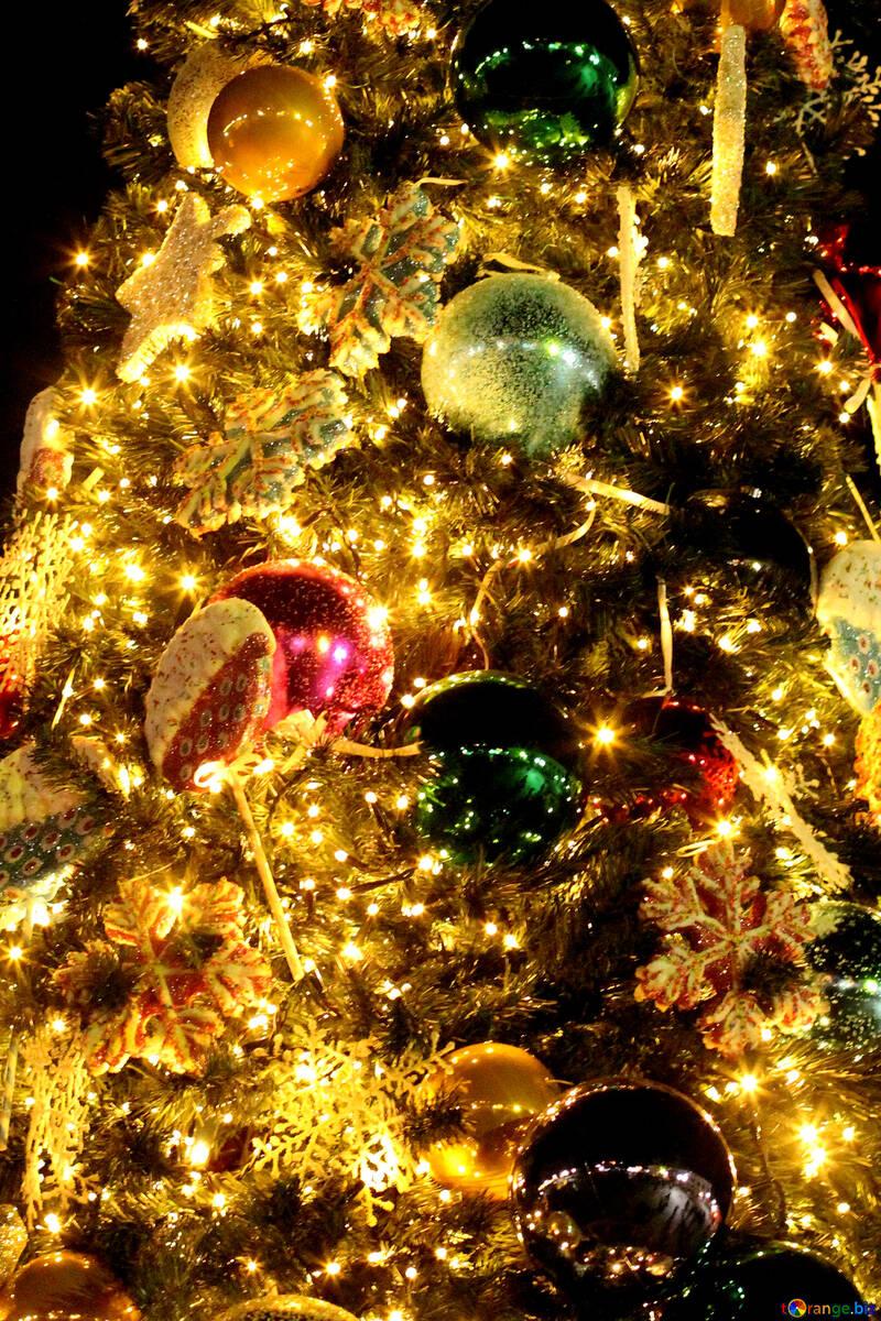 Enfeites de decorações de Natal de ouro №53617