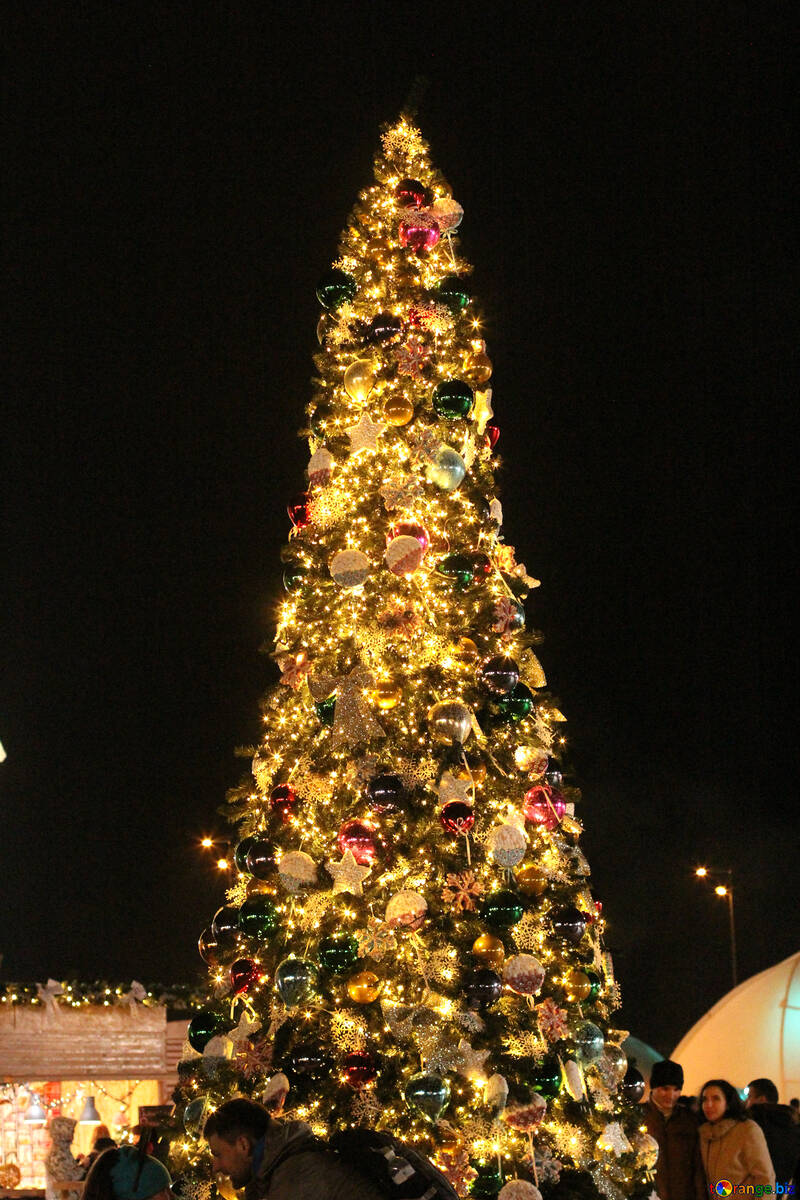 Un hermoso árbol de navidad swirly light №53614