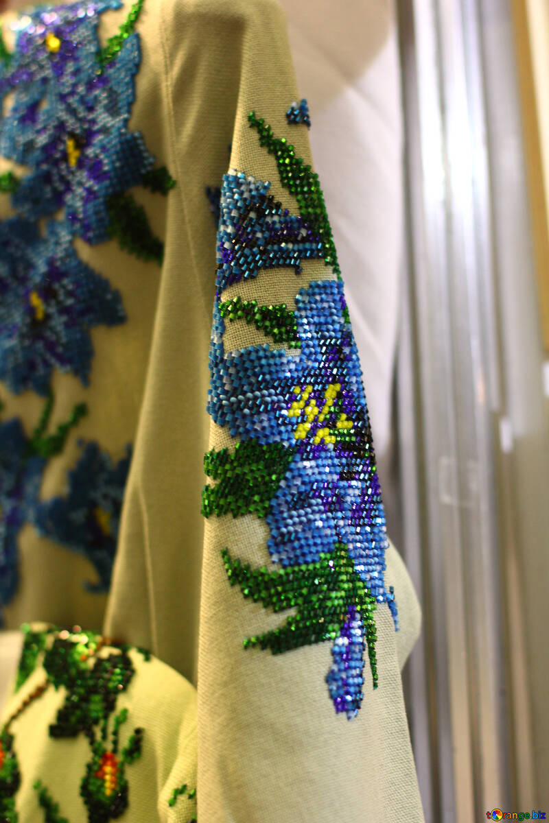 Tecido de flores cortina azul №53138