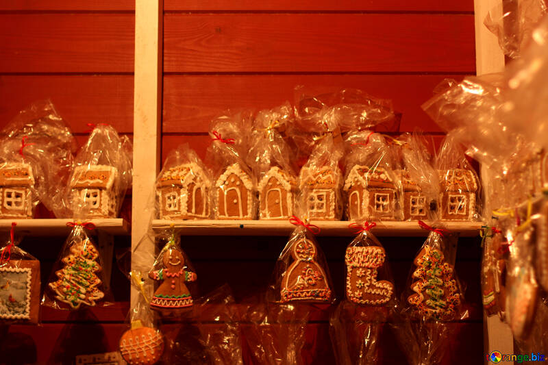 christmas houses gingerbread ornaments shop window №53487