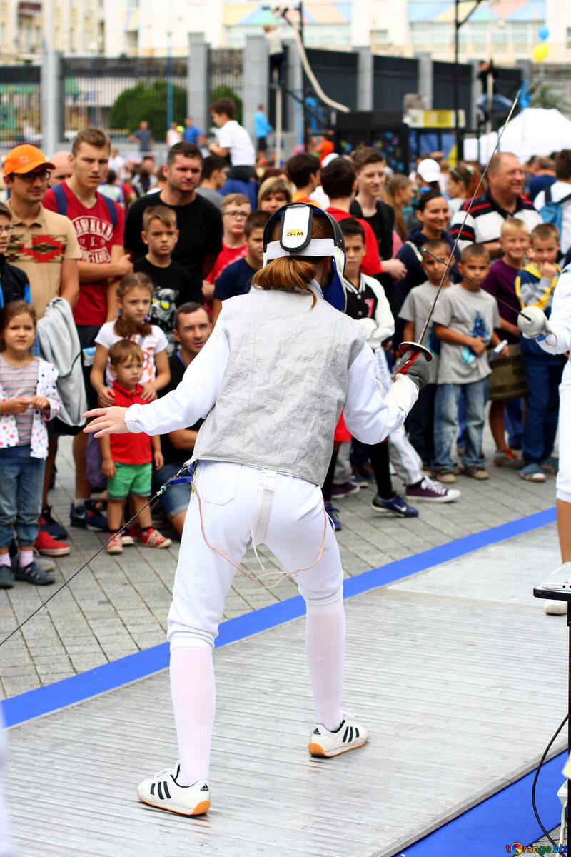 fencing white pants children people №53991