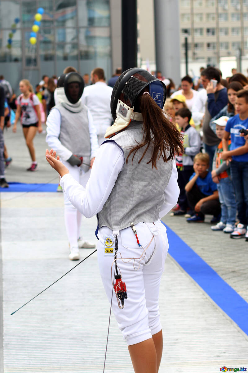 Girl woman Fencing back of №53996