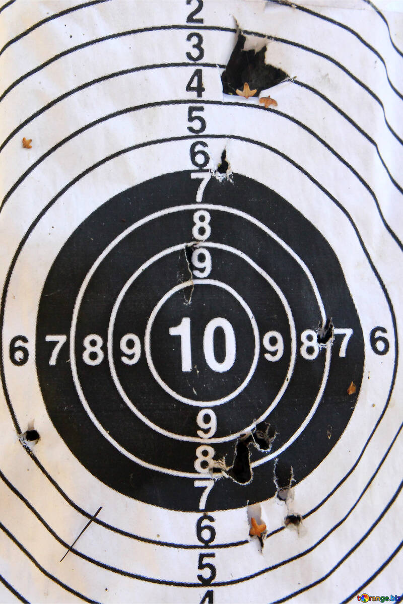 Une cible avec des désignations de points Cible en papier pistolet №53339