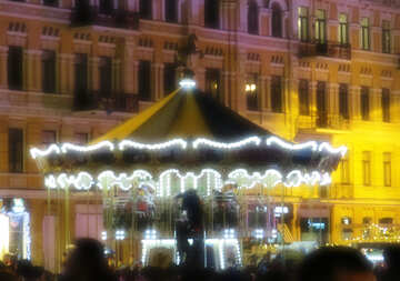 Carrusel en la noche carnaval mary go con luces circus carousell №54073