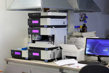 Medical laboratory with a computer and other devices Printer robot №54665