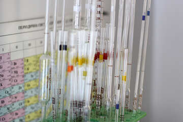 These are test tubes used in labs syringes thermometers sticks test vaccines needles №54651