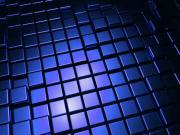 3d abstrato azul cubo de metal caixas de fundo №54499