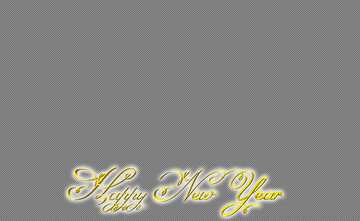 Inscription text Happy New Year 3d gold  №54462