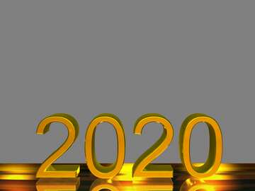 2020 3d render gold digits with reflections opacity dark background isolated №54493