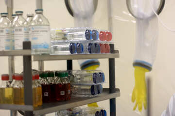 A shelf full of chemicals Lab bottle №54618