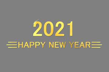 Shiny happy new year 2021 background with gold №54488