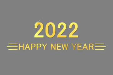 Shiny happy new year 2022 background with gold