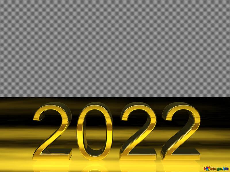 2022 3d rendono le cifre dell`oro con il fondo scuro di riflessioni isolato №54490