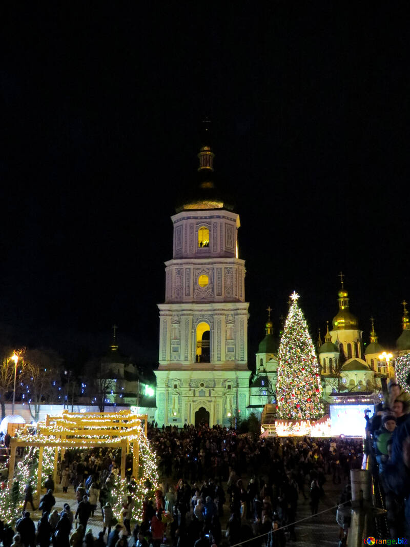 Різдвяний краєвид церкви вежі №54114