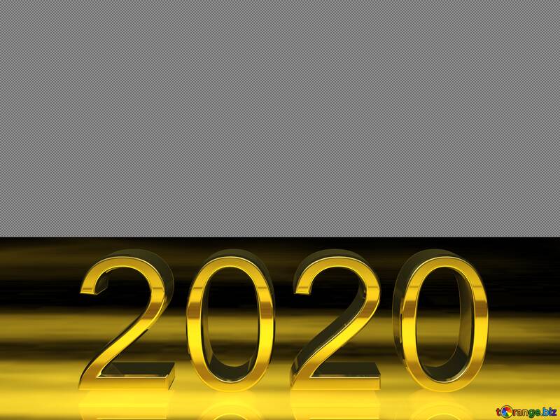2020 3d render gold digits with reflections dark background isolated №54492
