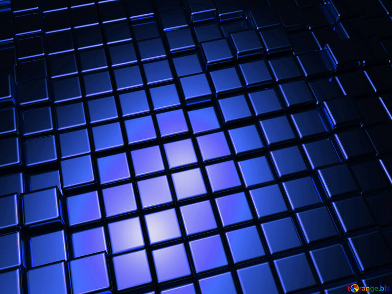 3D абстрактних синій металевий куб коробки фону №54499