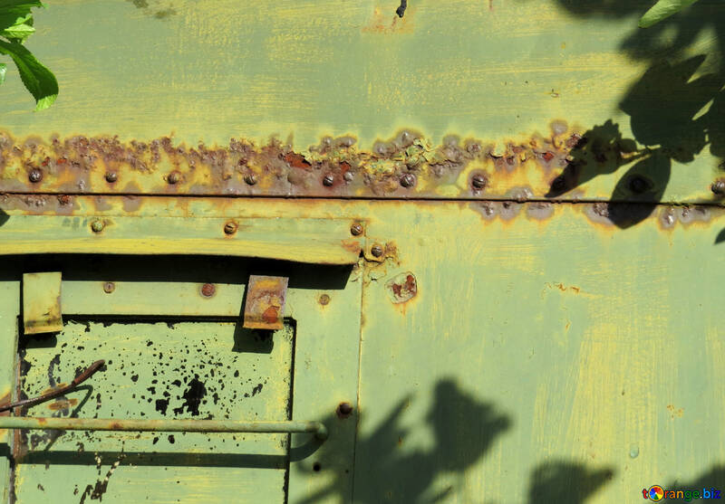 green metal rusty Door №54177