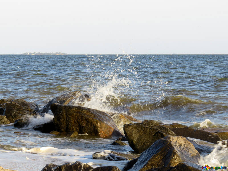 波の岩と水 №54955