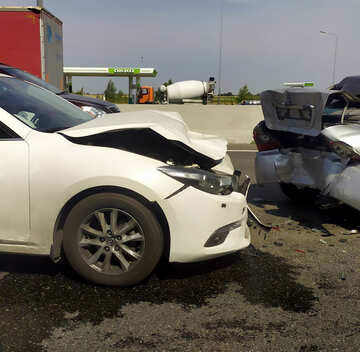 car with smashed hood crash cars №55747
