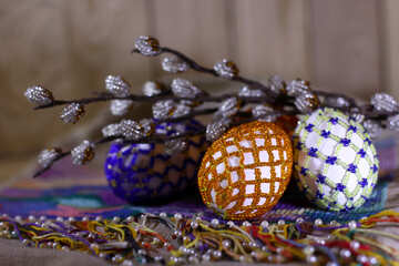 decorated eggs and beads №55357