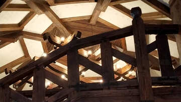 木製の天井のライト №55557