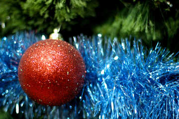 Decorazione natalizia Ornamento su albero rosso ghirlanda giocattolo №55018