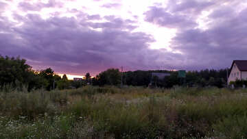 Nubes y hierba prado puesta de sol tarde campo №55820