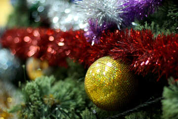 クリスマスの飾り素敵な黄色のボールの花輪の飾り冬 №55016