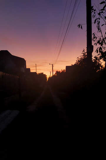Sunset image over street evening №55898