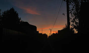 Sonnenuntergang über der Straße №55896