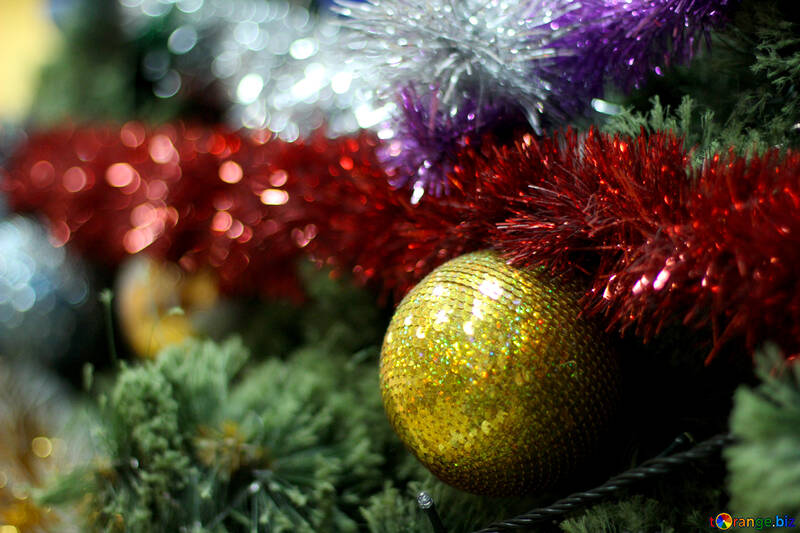 Ornements de Noël Belle guirlande de boules jaunes ornements d`hiver №55016