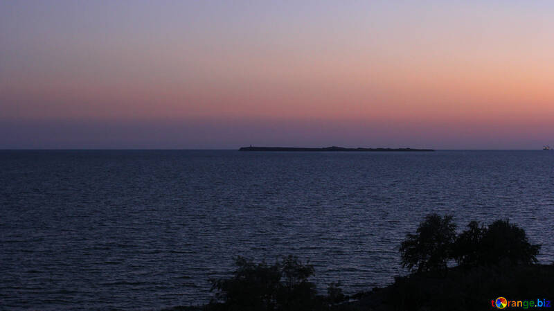 ピンクの海の夕日 №55055