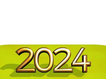 2024  3d render gold digits with reflections opacity transparent background isolated png