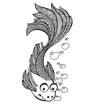 Desenho, esboço, amor, clip-art, peixe №56195