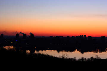 Cielo al tramonto aperto senza nuvole carta perfetta del fiume №56004