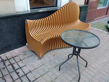 Designer bench in a cafe №56617