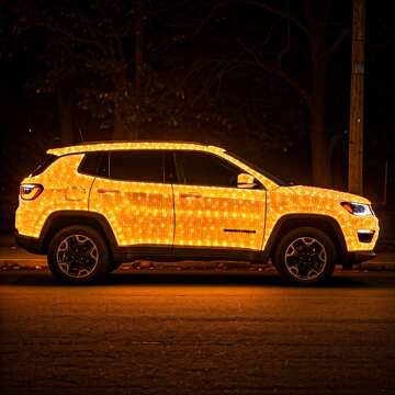 Festively Illuminated SUV in Urban Night Setting №56812