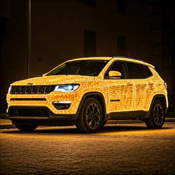 Illuminated Jeep Compass: A Stunning Nighttime Showcase of Automotive Art №56811