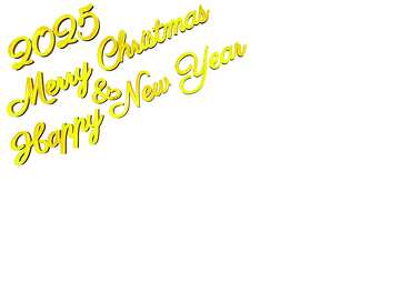 Lettering gold 2025 Merry Christmas and Happy New Year 3d text on transparent background