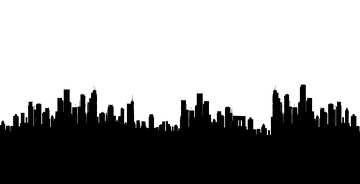 silhouette of the city on the horizon outline №56398